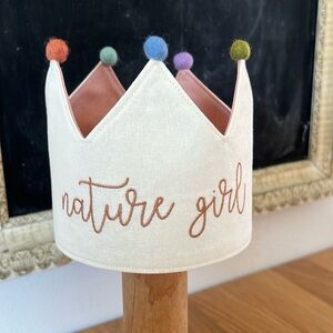 Embroidered Linen Crown - Nature Girl
